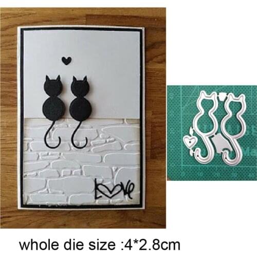 Metal cutting dies cut die mold Animals couple cats decoration Scrapbook paper craft knife mould blade punch stencils dies