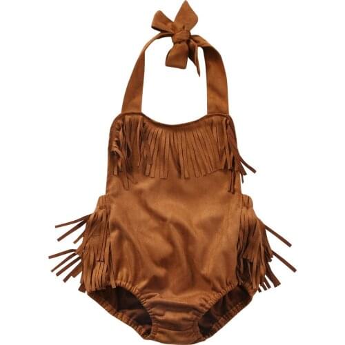 Cute Baby Girls Tassel Bodysuit Jumpsuit Summer Sunsuit Outfits Clothes 0-24M