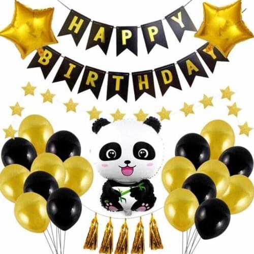 Cartoon Panda Foil Balloon China National Treasure Happy Birthday party decor kids baby shower air balloon party supplies