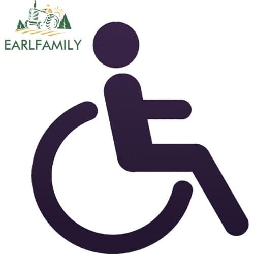 EARLFAMILY 13cm x 13cm for Disabled Sign Funny Car Stickers Vehicle DIY Decal Personality Bumper Motorcycle RV Vinyl Car Wrap
