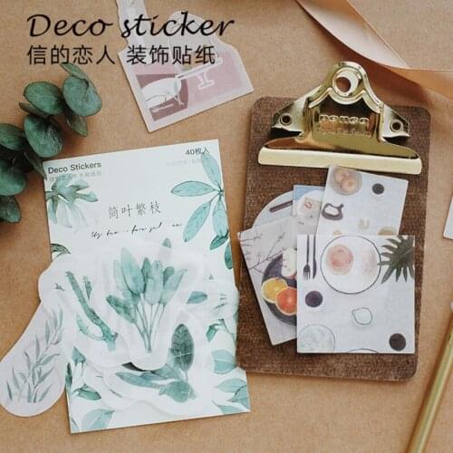 Green Leaves Plant Cutting Dies Stickers Scrapbooking Album Planner Treval Diary Journal Decorative Hobby Washi Paper Crafts