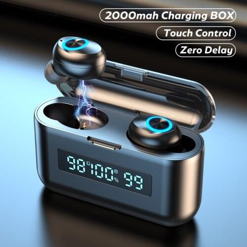 True Wireless Headphone With Microphone Auto Pairing HiFi Stereo Bluetooth Earphones Hedphone 2000mAh Suport Andriod IOS