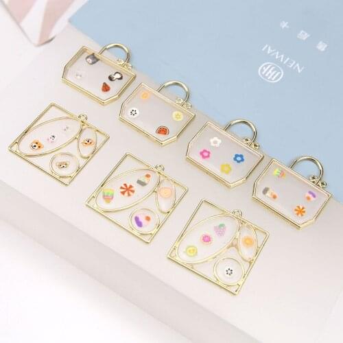 New style Candy/Animal/Fruit decoration bag/square shape alloy charms diy jewelry necklace/earrings for women accessory