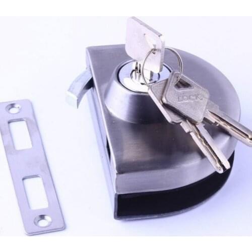 Single Central Glass Door Lock Stainless Steel Bolt Glass Door Locks Open Frameless Door Hasps For 10-12mm Glass lock Furniture