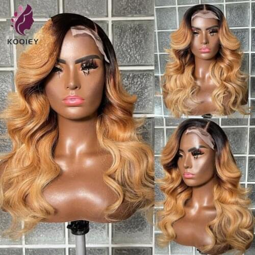 Ombre Blonde 13x4 Lace Front Wig Human Hair Honey Blonde Ombre Human Hair Wig PrePlucked Baby Hair Remy 4x4 Lace Closure Wigs