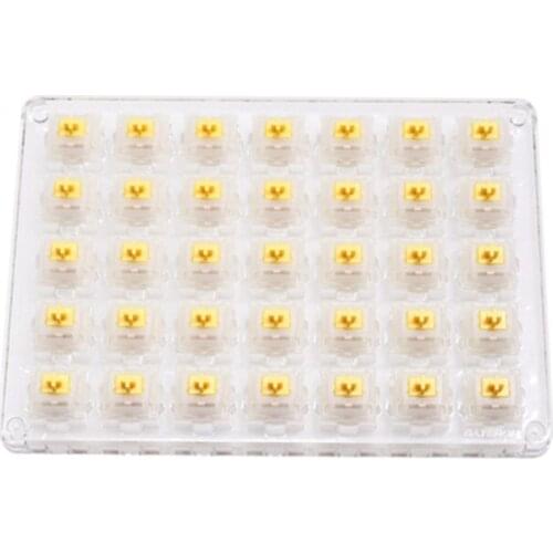 35Pcs Gateron CAP Switch Milky Gold Switch for Mechanical Keyboard 50m Gold Yellow with Acrylic Base Case