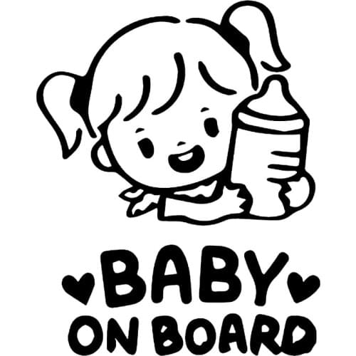 S51017 Various Sizes/Colors Car Stickers Vinyl Decal Girl Baby on Board Motorcycle Decorative Accessories Waterproof