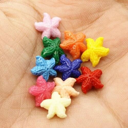 20pcs Synthetic Coral 11~15mm Starfish Loose Beads Charms for Women Jewelry Making DIY Bracelet Necklace Earring Accessories