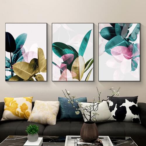 No Framed Modern Multicolor Leaves Canvas Art Painting Prints Luxury Wall Decorative Posters for Living Room Aisle Home Decor