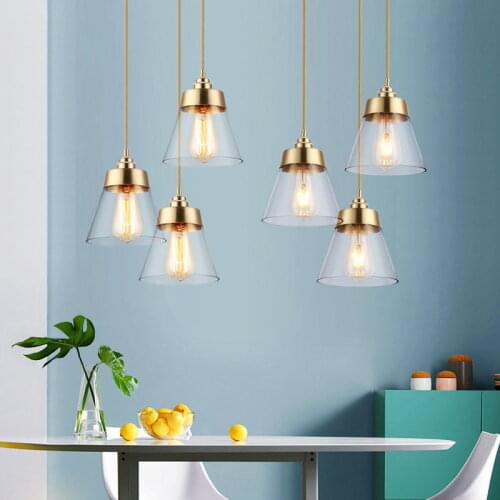 Modern simple glass Pendant Lights glass lampshade hanging lamp for Cafe/Bar/restaurant light fixture
