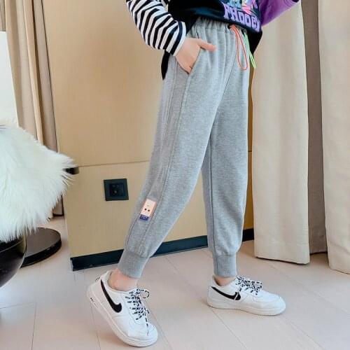 Girls Sport Pants Solid Color Sweatpants For Girls Spring Autumn Children Knitted Trousers Teenage Girls Clothes 6 8 10 12Years