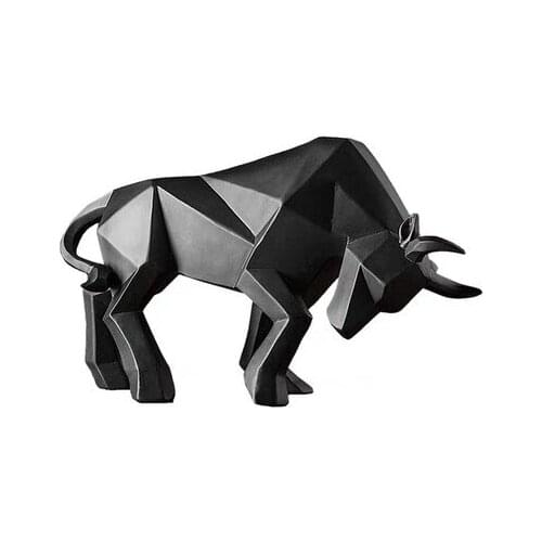 Resin Bull Statue Bison Sculpture Decoration Abstract Animal Figurine Room Desk Home Decoration Gift