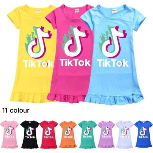 TIK TOK New Cartoon Girl Dress Princess Party Dress For Girls Birthday Christmas Cosplay Costume Kids Toddler Clothes