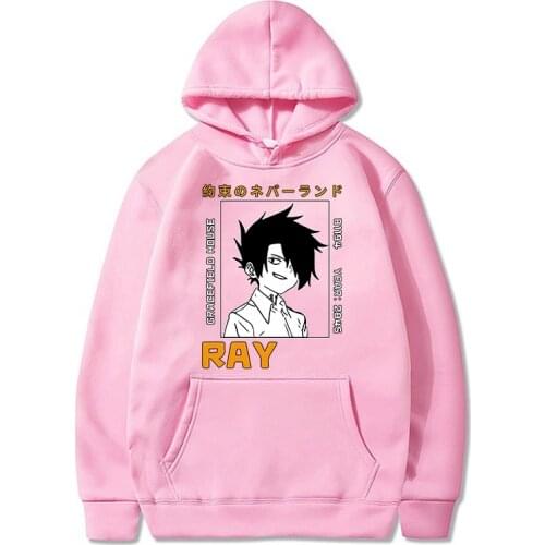 Japanese Anime The Promised Neverland Sweatshirts Womens Hoodies Mens Casual Hoodie Youth Hip Hop Unisex Cool Hooded Pullovers