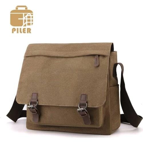 Vintage Canvas Handbags Man Business Crossbody Bags Briefcase for Male Travel Shoulder Bag Casual Retro Men Canvas Messenger Bag