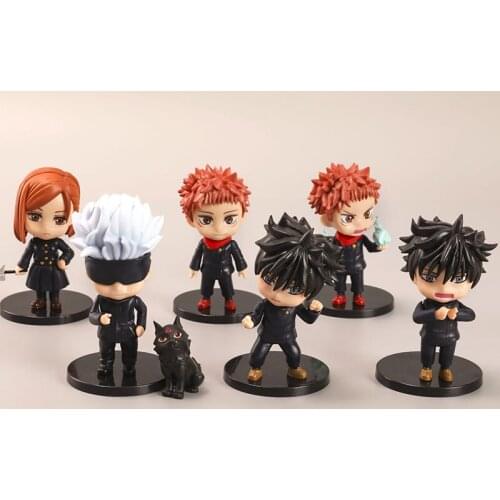 Japan Anime Jujutsu Kaisen Figurine Cute Gojo Satoru Itadori Yuji Look Up PVC Anime Action Figure