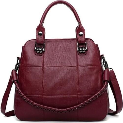 Ladies Vintage Genuine Leather Crossbody Bag Luxury Women Casual Tote Bag Female Handbag Large Big Shoulder Bag for Women Tote