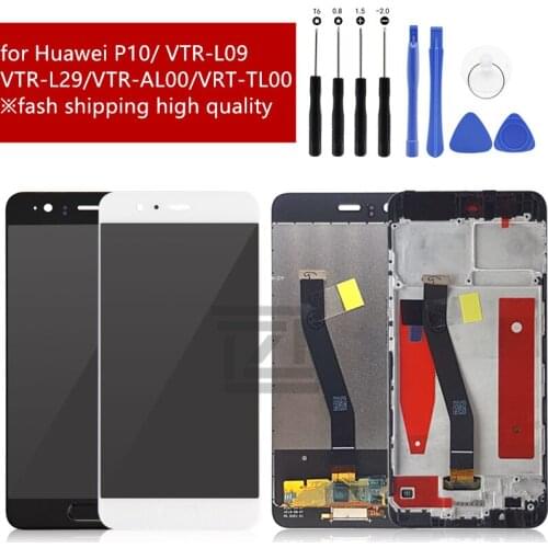 For Huawei P10 LCD Display Touch Screen Digitizer Assembly With Frame Replacement VTR-L09 VTR-L10 VTR-L29 For Huawei P10 LCD