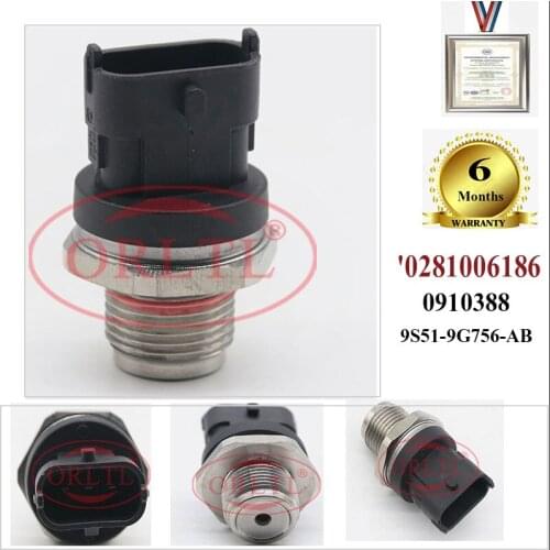 0281006186 Common Rail Pressure Senso Common Rail Pressure Sensor for 0910388 9S51-9G756-AB