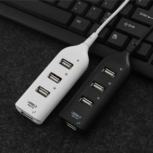 10pcs Portable Mini USB 2.0 High Speed Hard Drives 4 Ports Hub Splitter Hub Adapter For PC Laptop Computer