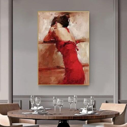 100%Hand Painted Oil Painting Sexy Hot Beautiful Women Posters Wall Art For Living Room Bedroom Home Decor No Frame
