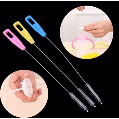 2pcs Baby Milk Feeding Bottle Drink Water Cup Straw Washing Brush Cleaner Tool