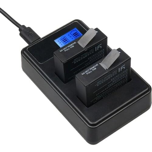 2x Yi 4K Battery For Xiaomi YI lite 4k 4K plus + LCD USB Dual Charger For Xiaoyi Action Camera 1400mAh 3.85V Replacement Battery