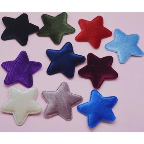 40pcs/lot 5cm Mix colors Felt Star Shape Padded Appliques For BB Clip Accessories and DIY Kid patches