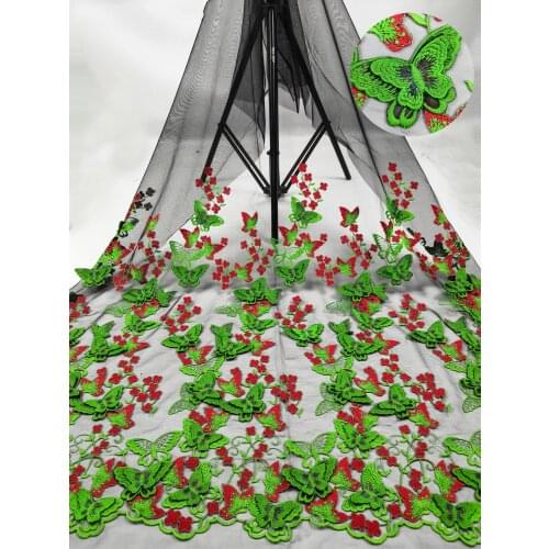 Promotion of exquisite 3D butterfly high-quality tulle embroidery, French tulle lace, comfortable fabric, suitable for fashionab