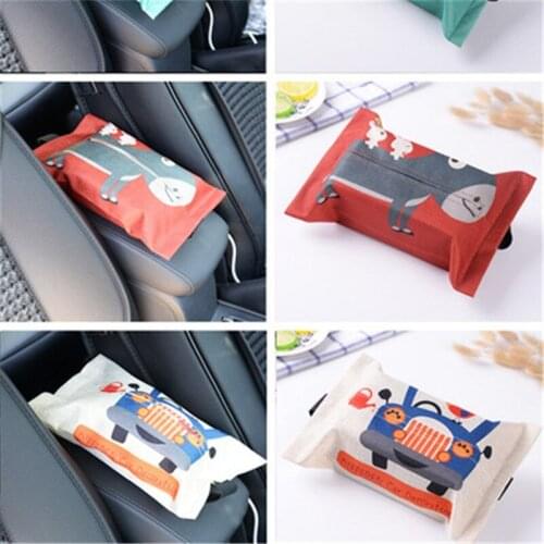 Car Cartoon Tissue Box Hanging Storage for Renault Clio Duster Trafic Megane 2 3 Logan Sport Opel Astra h j g k Insignia Corsa d