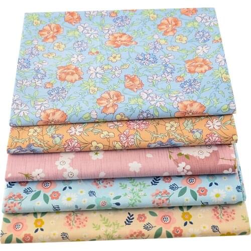 Booksew 2Pcs/ Lot Cherry Blossoms Floral Cotton Organic Fabric For Clothes Sewing Baby Dress Pillow Cover DIY Quilting Patchwork