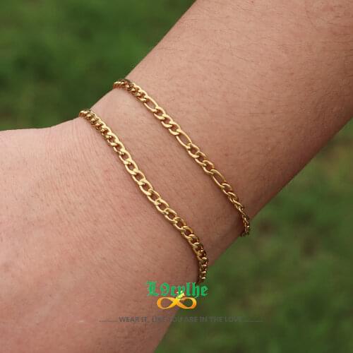 Gold Silver Color Cuban Chain Bracelets Hand Link BFF Jewelry Stainless Steel Bracelet Homme Friendship Gift Curb Pulseras Mujer