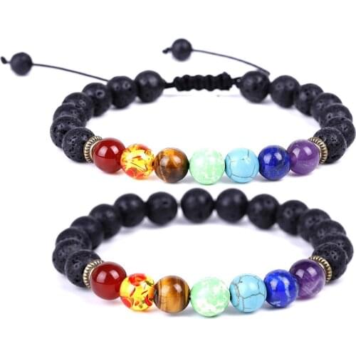 Bracelets Handmade Natural 7 Chakra Bead Stone for Women Reiki Healing Yoga Strand Beaded Men Fashion Bohemian Accessories