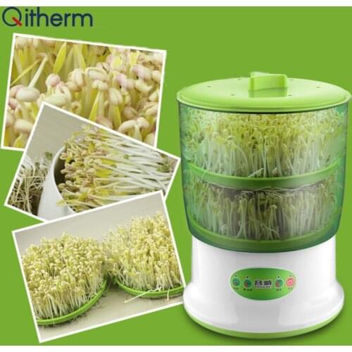 Household Bean Sprouts Machine 2-3 Layers Thermostat Green Vegetable Seedling Growth Bucket Automatic Bean Bud Germinator Macker