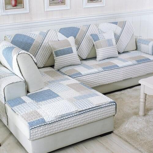Sofa Covers For Living Room Plaid Sofa Towel Couch Cover Cotton Non-slip Sofa Slipcover Modern Minimalist Corner Seat Cover