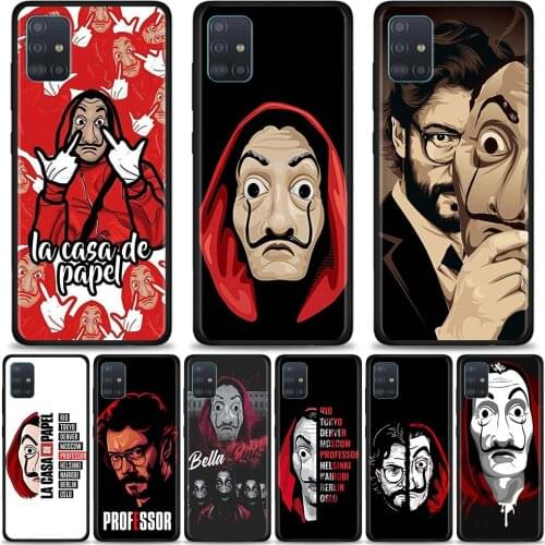 Phone Case for Samsung A50 A70 A21S A10 A10S A20S A30 A40 A51 A71 Black Silicone Coque Money Heist House Paper La Casa de papel