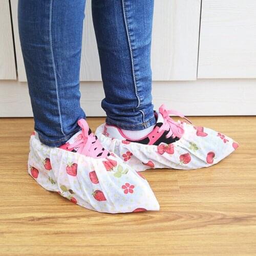 1Pairs Fashion Women Shoes Cover Non-woven Fabric Convenient Dust-proof Home Cleaning Shoes Covers on Carpet and Floors