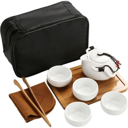 Chinese Tea Travel Tea Set Kung Fu Tea Set Ceramic Portable Teapot Porcelain Teaset Gaiwan Tea Cups of Tea Ceremony Tea Tool