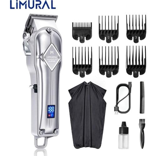 KIPOZI Electric Hair Clippe rProfessional Wireless Hair Cutting Kit Beard Trimmer LED Display Blade Trimmer Clipper for Adults