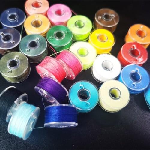 Multicolor Thread Spools Sewing Machine Bobbins Plastic Bobbins with Thread for Sewing Machines Quilting Sewing Accessories