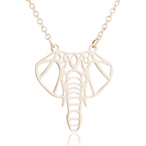 Fashion Stainless Steel Origami Elephant Necklace For Girl Kids Link Chain Necklaces Fashion Choker Animal Kpop Jewelry Dropship