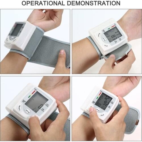 Blood Pressure Monitor Wrist Tonometer LCD Digital Pulsometer Sphygmomanometer Heart Rate Pulse Meter Family Diagnostic-tool