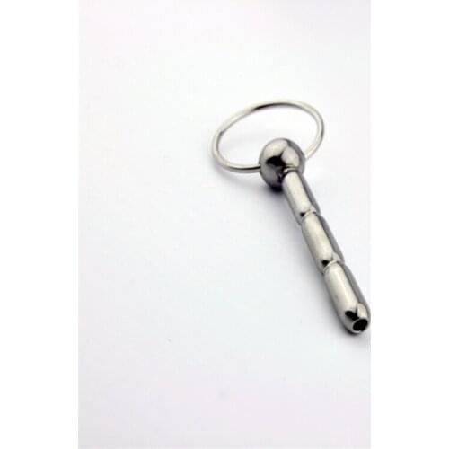 Male Stainless Steel Urethra Catheter with Hand Loop,Penis Urinary Plug,Sex Toy,Adult Game,Urethra Stimulate Dilator A004