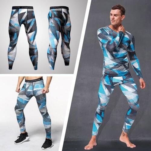 Mens Quick-Drying And Breathable Compression Sportswear Suits Gym Tights Training Clothes Basketball Running Tracksuit