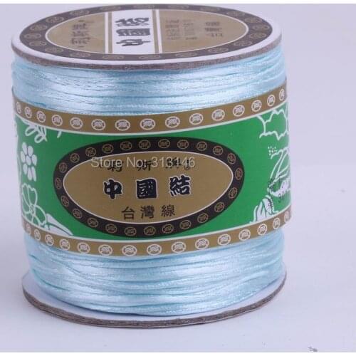 80M/Roll 1.5MM Braided Aqua Blue Nylon Chinese Knot Cord Macrame Beading String Thread for Handcraft Handmade Shamballa Jewelery