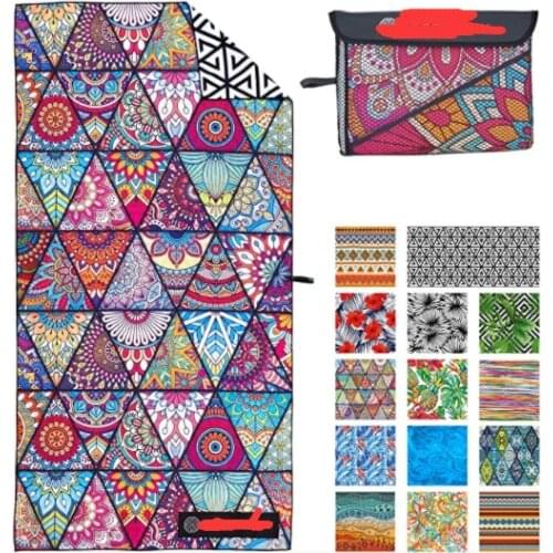 Microfiber beach towel swimming beach mat towel adult double-sided velvet beach towel double-sided printing