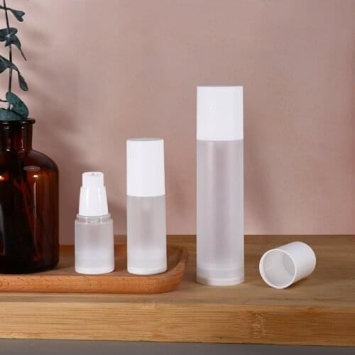Empty Portable Vacuum Pump Bottle Round Refillable Cosmetic Make up Container Travel Bottles 5PCS/lot