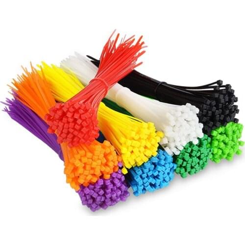 Width 2.5mm Cable Tie 100Pcs/Pack Self-Locking Nylon Wire Binding Wrap Straps 6 Color 3*200mm Plastic Zip Protection Yellow Blue