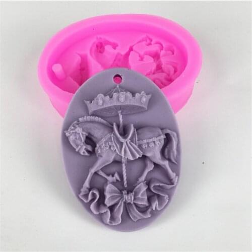 3D DIY Horse Shape Soap Silicone Mold Fondant Cake Molds Chocolate Candy Biscuits Moulds Wedding Decoration Baking Tools