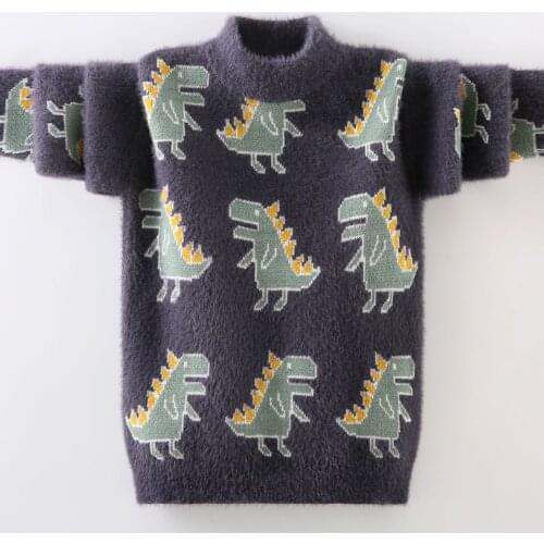 Boys sweaters autumn and winter knit sweaters thickened middle and large childrens round neck pullover sweater mixed batch